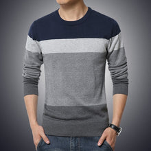 Load image into Gallery viewer, Casual Men's Sweater O-Neck Striped Slim Fit Knittwear 2019 Autumn Mens Sweaters Pullovers Pullover Men Pull Homme M-3XL