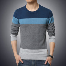 Load image into Gallery viewer, Casual Men's Sweater O-Neck Striped Slim Fit Knittwear 2019 Autumn Mens Sweaters Pullovers Pullover Men Pull Homme M-3XL